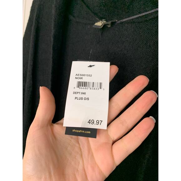 AFRM Shaylee Long Cardigan noir plus one size NWT - Picture 6 of 6